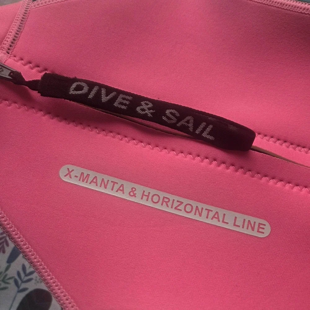 Dive & Sail X-Manta Kids Wetsuit Pink Teal Neoprene Full Body Swim Suit Size S